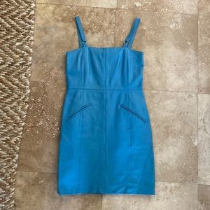 Sky blue leather dress
